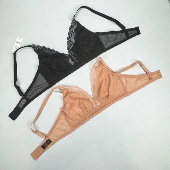 2 Understance Bras Lace Unlined Plunge Wireless 36D - Picture 5 of 6